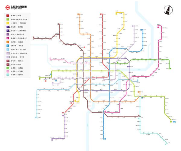 上海地铁线路图最新高清概览图